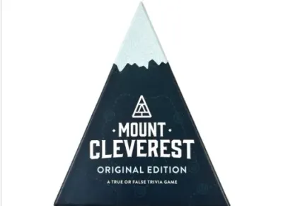 Sale Photo Thumbnail #158: Mount Cleverest Original Edition true or false trivia game in a mountain-shaped box.