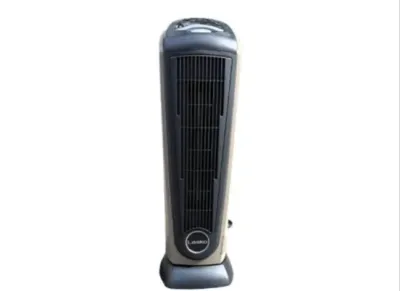 Sale Photo Thumbnail #36: Lasko brand ceramic space heater featuring a black and metallic grey casing with digital controls on top.