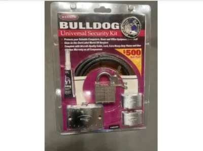 Sale Photo Thumbnail #197: Vintage Belkin Bulldog Universal Security Kit for home and office equipment, sealed in original blister packaging.