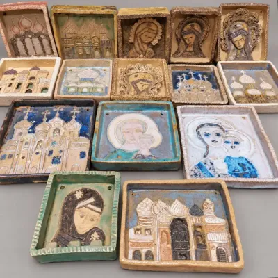 HANDMADE CERAMIC TILES WITH RUSSIAN ART