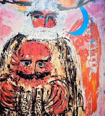 "THE GOD I NEVER MET – HEMINGWAY AND I" COLORFUL PRINT BY REIDAR SÄRESTÖNIEMI