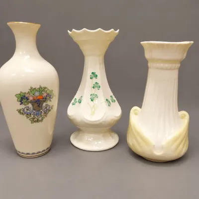 BELLEEK AND LENOX DECORATIVE VASES