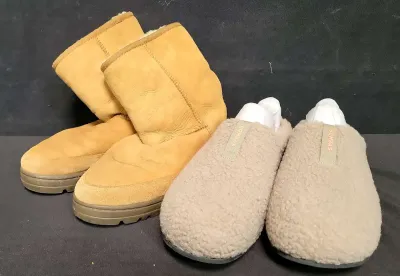 WOMEN'S UGG BOOTS (SIZE 7) & BOMBAS SUNDAY SLIPPERS (SIZE 9)