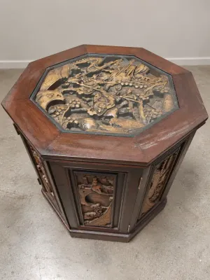 VINTAGE OCTAGONAL ACCENT TABLE 