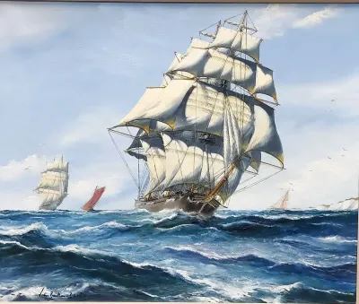 THE CLIPPER SHIP FLYING CLOUD BY JOHN BENTHAM DINSDALE