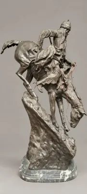 "THE MOUNTAIN MAN" BRONZE-TONED REMINGTON COPYRIGHT BY FREDERICK REMINGTON 