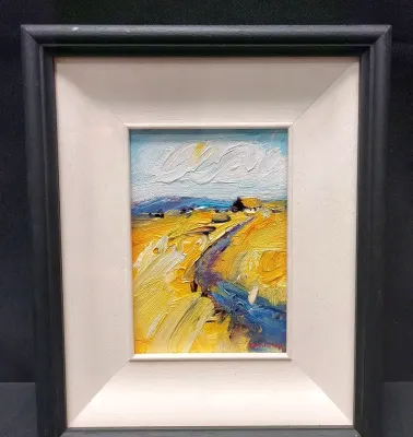 PAINTING BY GALLAGHER FRAMED UNDER GLASS