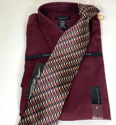 LOT 76: Men's Dress Shirts (Structure, Van Heusen, Architect) and Ties (Stafford, Ketch, Blair, Croft&Barrow) - Size M & L...