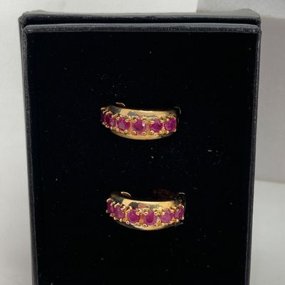 LOT 31: Three Pair of Technibond 925 and Stone Pierced Earrings in Original Box - 14.0 GTW