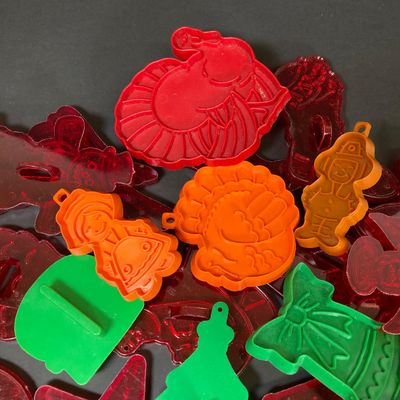 LOT 30: Holiday Kitchen Collection - Two Tier Tree Serving Plate, Metal and Plastic Cookie Cutters, Festivitree Bake Set and Storage...