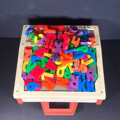 LOT 536: Vintage Fisher Price Educational / Toys - School Days Desk and Music Box TV