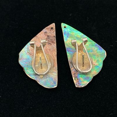 LOT 530: Turquoise Themed Jewelry - Wire Wrapped Pendant, Statement Necklace, Ring and Abalone Earrings