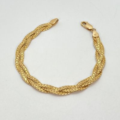 LOT 50: Italy Gold Braided Bracelet - 14KT, TW 6.8g