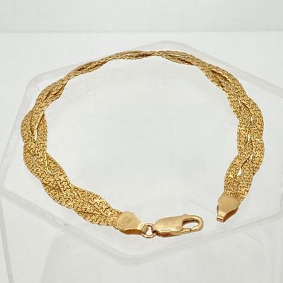 LOT 50: Italy Gold Braided Bracelet - 14KT, TW 6.8g