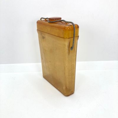 LOT 524: Vintage Military Collection - Survival Kit Plastic Rations Flask, Canteen, Pewter Eagle Figurine and More