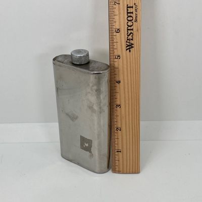 LOT 87: Vintage Bar Collection - Small Whiskey Sour Tray, Flask and Bottle Stoppers