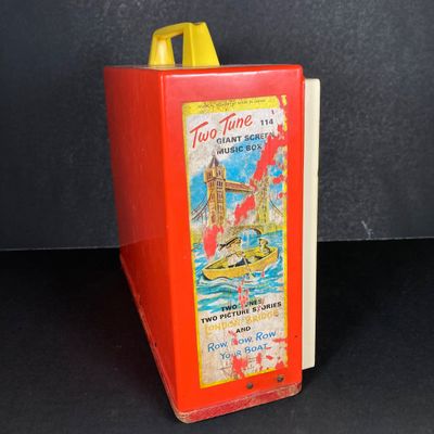LOT 536: Vintage Fisher Price Educational / Toys - School Days Desk and Music Box TV