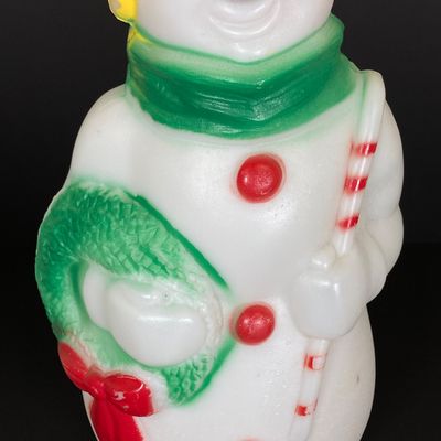 LOT 80: Small Vintage Empire Plastic Corp 1968 Blow Mold Light Up Snowman
