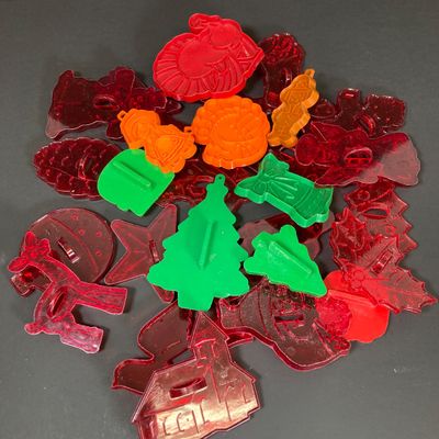 LOT 30: Holiday Kitchen Collection - Two Tier Tree Serving Plate, Metal and Plastic Cookie Cutters, Festivitree Bake Set and Storage...