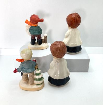 LOT 29: Vintage Holiday Decor - Napcoware Japan Figurines, Lefton Choir Boy Figurines, Ceramic Pumpkin and Pair of Lighted Pumpkins