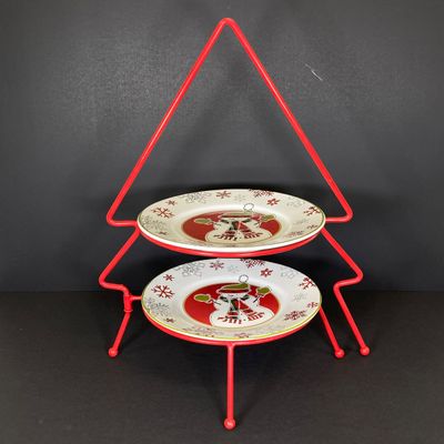 LOT 30: Holiday Kitchen Collection - Two Tier Tree Serving Plate, Metal and Plastic Cookie Cutters, Festivitree Bake Set and Storage...