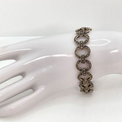 LOT 48: CW 925 Marcasite & Sterling Bracelet - 21.8 GTW, 7"