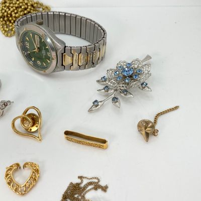 LOT 42: Large Vintage Assorted Jewelry / Craft / Repair and More Lot - Gold Filled Bracelet Included