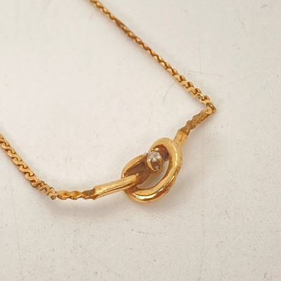 LOT 4: Gold Twisted Knot Necklace - 14KT, TW 2.1g, 30"