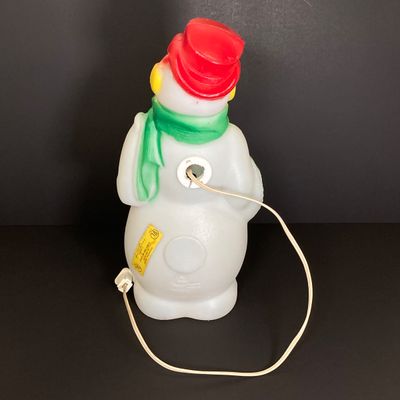 LOT 80: Small Vintage Empire Plastic Corp 1968 Blow Mold Light Up Snowman