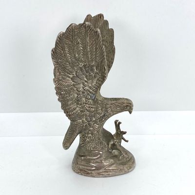 LOT 524: Vintage Military Collection - Survival Kit Plastic Rations Flask, Canteen, Pewter Eagle Figurine and More