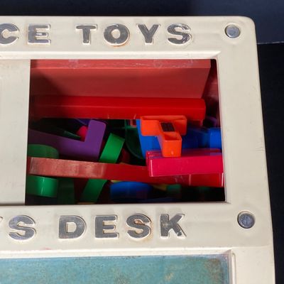 LOT 536: Vintage Fisher Price Educational / Toys - School Days Desk and Music Box TV