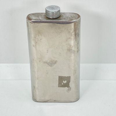 LOT 87: Vintage Bar Collection - Small Whiskey Sour Tray, Flask and Bottle Stoppers