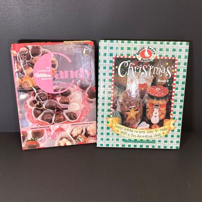 LOT 43: Holiday Collection - Two Tier Serving Stand, Metal and Plastic Cookie Cutters, Cook Books and More