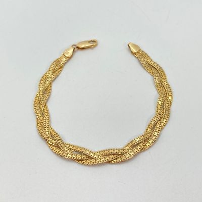 LOT 50: Italy Gold Braided Bracelet - 14KT, TW 6.8g