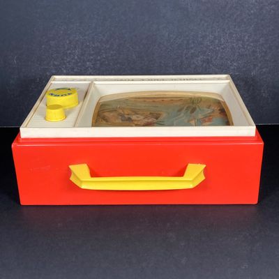 LOT 536: Vintage Fisher Price Educational / Toys - School Days Desk and Music Box TV