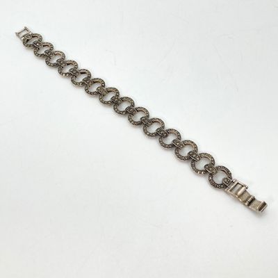 LOT 48: CW 925 Marcasite & Sterling Bracelet - 21.8 GTW, 7"