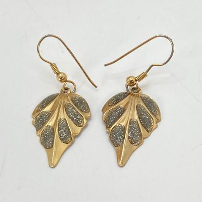 LOT 40: Vintage Gold Tone Jewelry - Gold Filled Screw-back Earrings, Roma Brooch Pin, Ring with Matching Earrings and Two Tone Leaf...