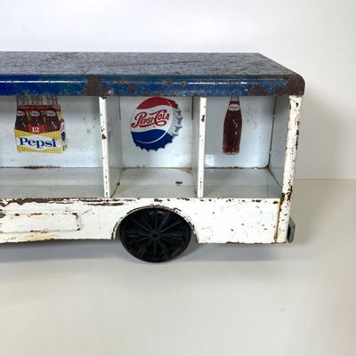 LOT 83: Vintage Toys - Metal Pepsi Delivery Truck with Radio Flyer Tricycle