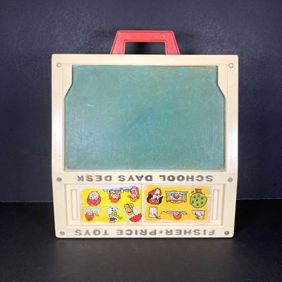 LOT 536: Vintage Fisher Price Educational / Toys - School Days Desk and Music Box TV