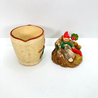 LOT 533: Vintage Collection - Ireland Good Luck Small Pitcher, Made in England Annco Craft Gnome and Rabbit, Pony Shoe, Penny Keychain,...