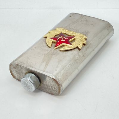 LOT 87: Vintage Bar Collection - Small Whiskey Sour Tray, Flask and Bottle Stoppers