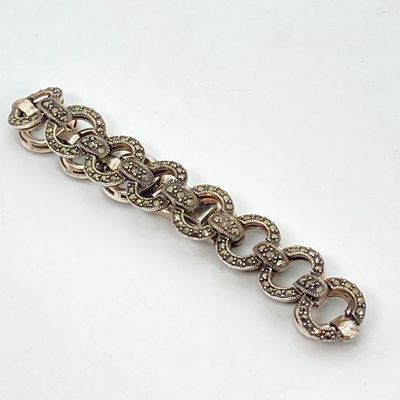 LOT 48: CW 925 Marcasite & Sterling Bracelet - 21.8 GTW, 7"