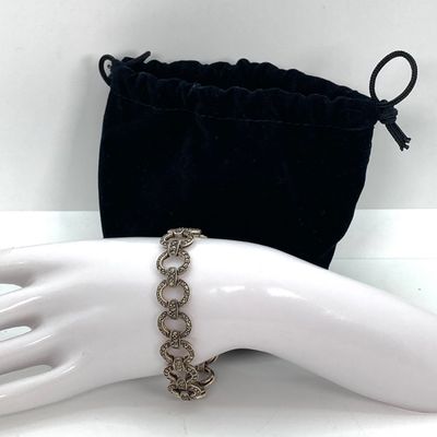 LOT 48: CW 925 Marcasite & Sterling Bracelet - 21.8 GTW, 7"