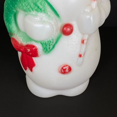 LOT 80: Small Vintage Empire Plastic Corp 1968 Blow Mold Light Up Snowman