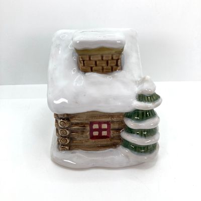 LOT 526: Vintage Collection - Large Made in Japan Knee Hugger / Elf, Post Cards and Sonoma Snowy Lodge / Cabin Coin Bank