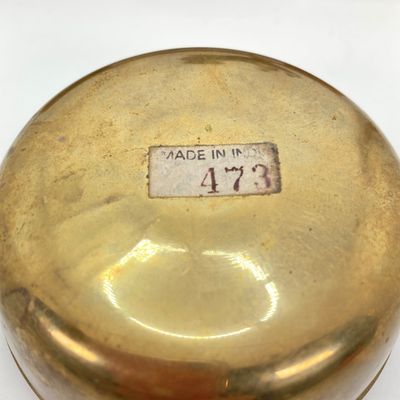 LOT 523: Vintage Brass Collection - Leonard Silver Mfg Co. Hour Glass, Lantern and Lidded Trinket Bowl India