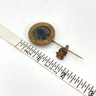 LOT 46: Unique Find - Antique 1860 Abraham Lincoln Campaign Button / Stick Pin with a Ferro Type Portrait of Abe Lincoln!!