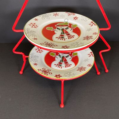 LOT 30: Holiday Kitchen Collection - Two Tier Tree Serving Plate, Metal and Plastic Cookie Cutters, Festivitree Bake Set and Storage...