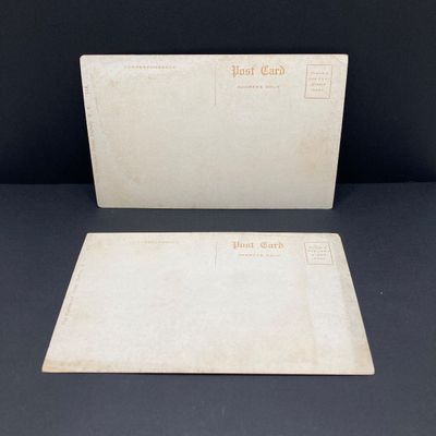 LOT 526: Vintage Collection - Large Made in Japan Knee Hugger / Elf, Post Cards and Sonoma Snowy Lodge / Cabin Coin Bank