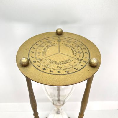 LOT 523: Vintage Brass Collection - Leonard Silver Mfg Co. Hour Glass, Lantern and Lidded Trinket Bowl India